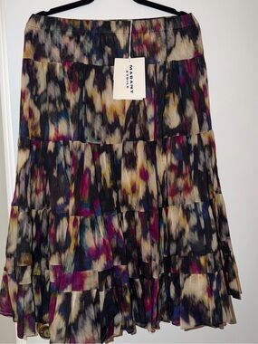 Marant Etoile Multicolor Abstract Tiered Maxi Skirt